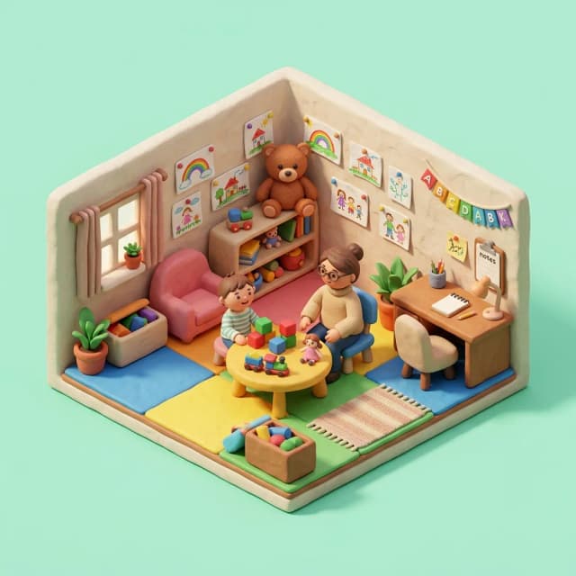 Children's psychiatric clinic playroom
